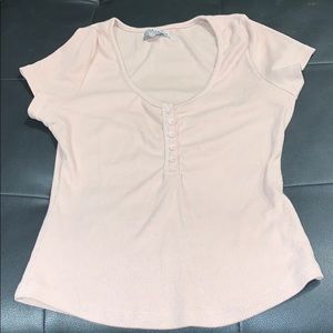 Light pink button front shirt